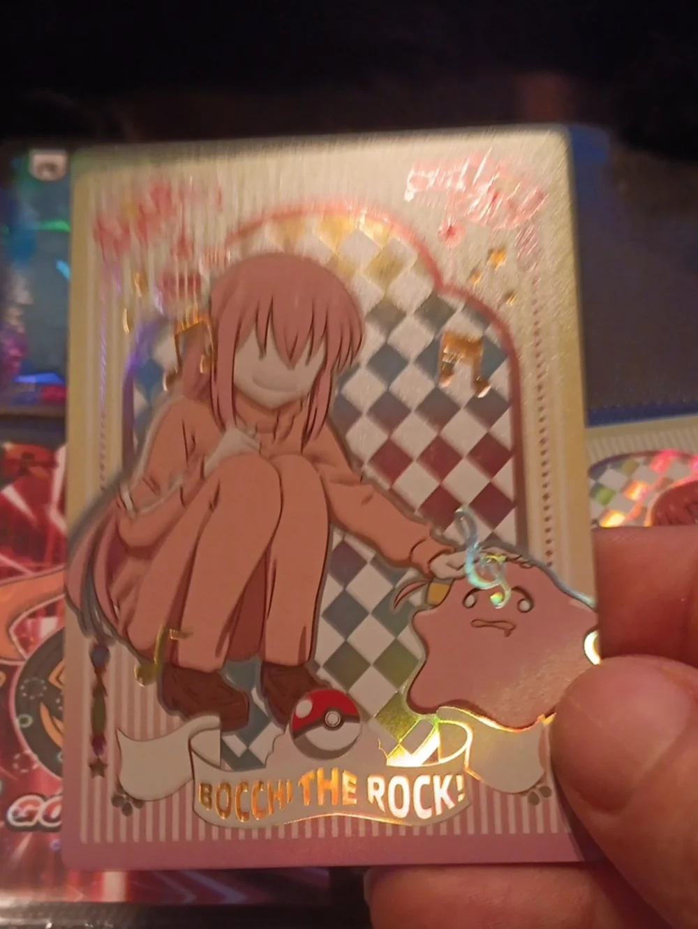 Pokemon Pink Bocchi The Rock! Holographic Trading Card